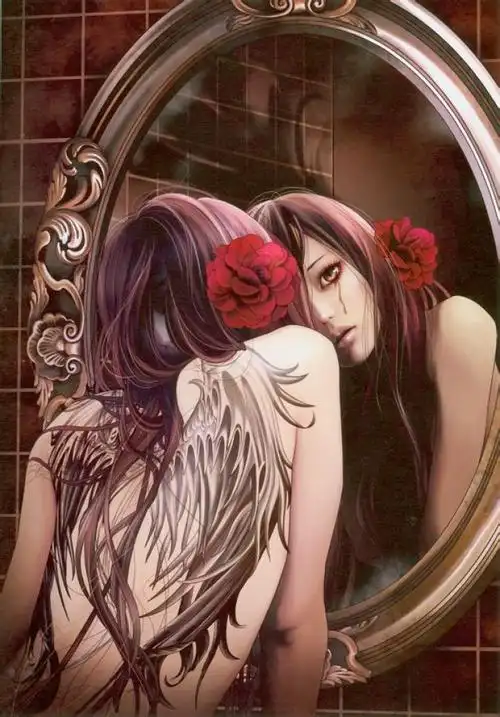 镜中人# 绘师:张小白