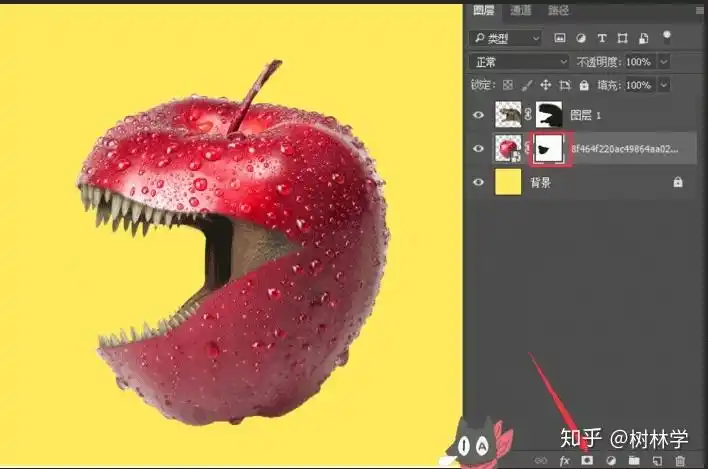 ps创意合成恐龙与苹果