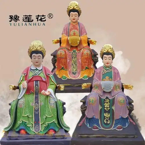 三霄娘娘神像彩雕三仙姑神像民间娘娘殿佛像生产