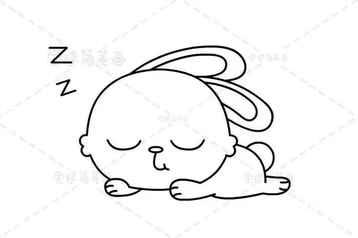 睡着的兔子简笔画怎么画 怎么画入睡的兔子