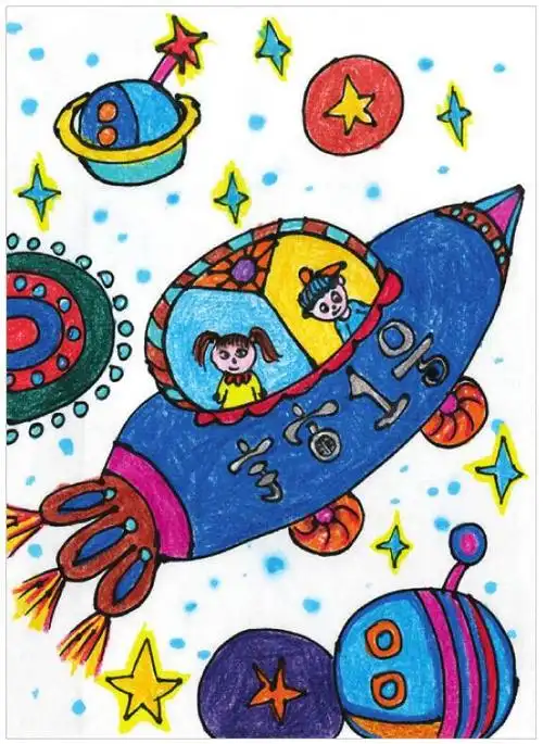 宇宙世界儿童画