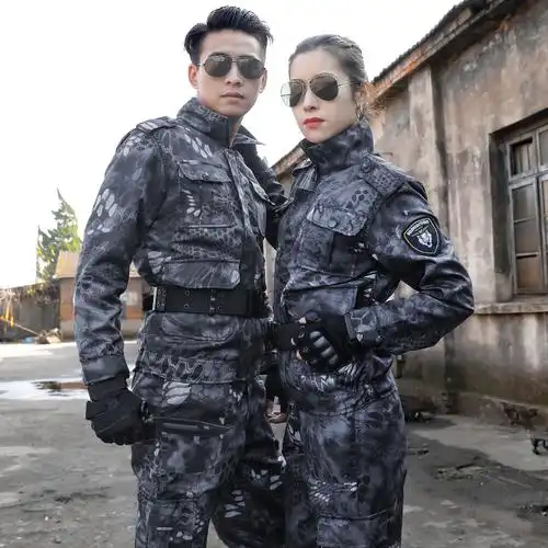 正品蟒纹迷彩服套装男春秋中国特种兵新式军装劳保作战耐磨工作服
