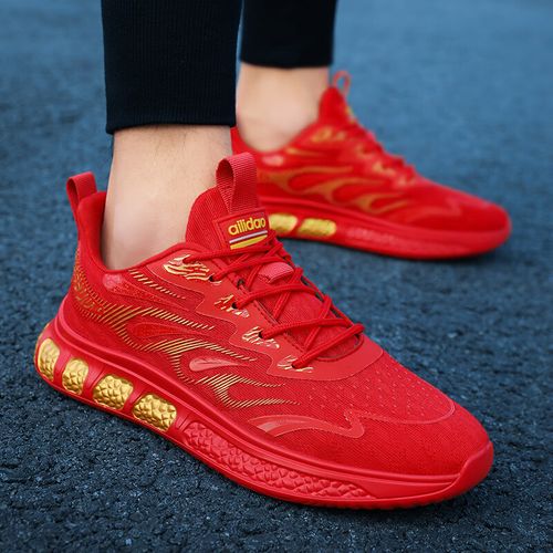 anjy本命年红色男鞋2023年新款鞋子男款潮鞋秋季男士运动休闲小红鞋男