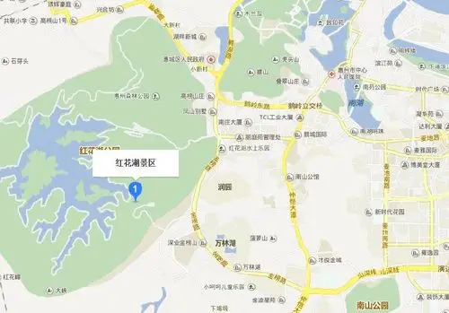 红花湖地图- 惠州本地宝