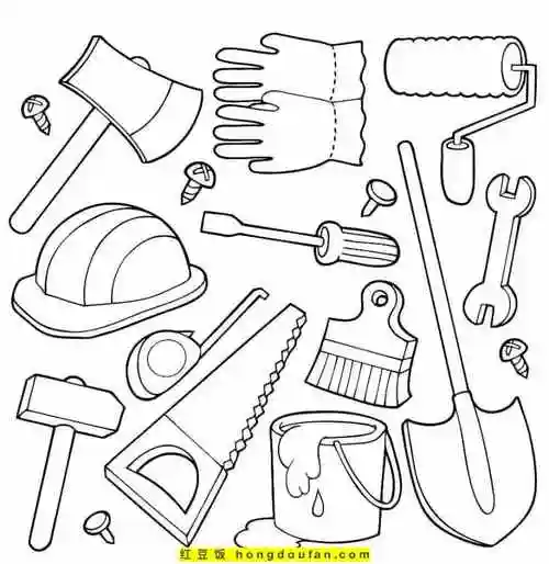 11张电动工具手动工具卡通简笔画!