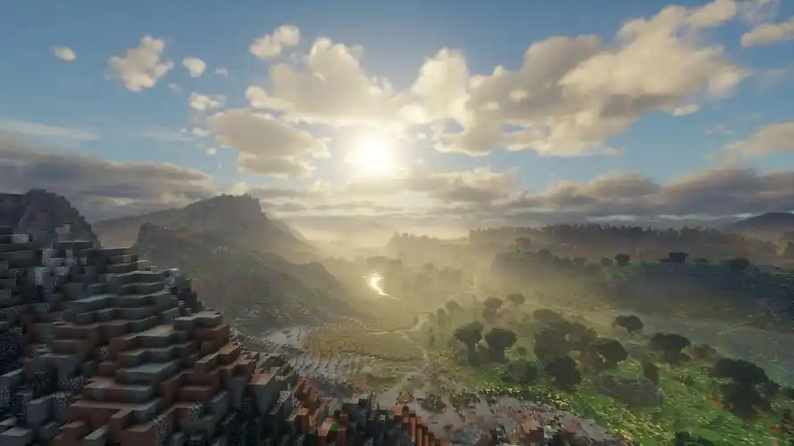 我的世界,但是128视距开光影!