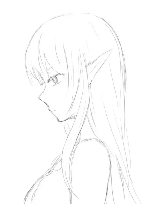 侧面男孩头发简笔画