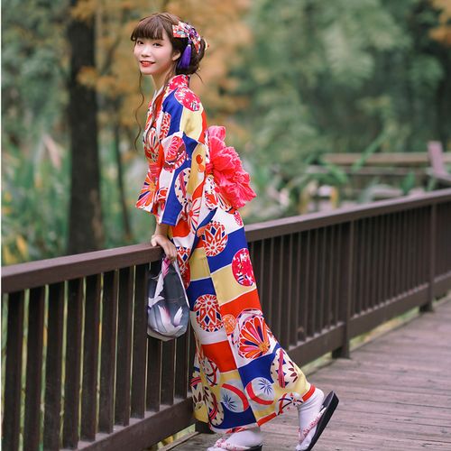 和服樱之美日本传统正装改良版手鞠球日式和风民族服装