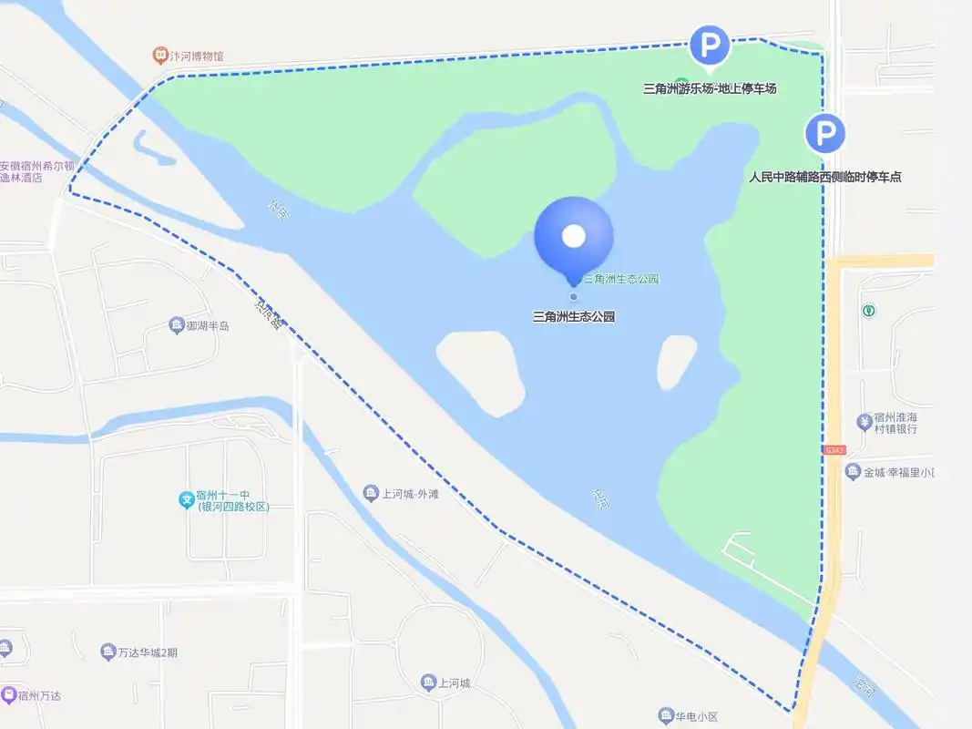 临时停车濮阳市三角公园地图宿州三角洲公园地图到三角洲公园的路线图
