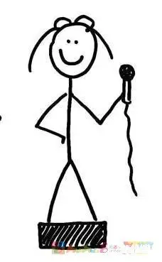拿着话筒主持人简笔画