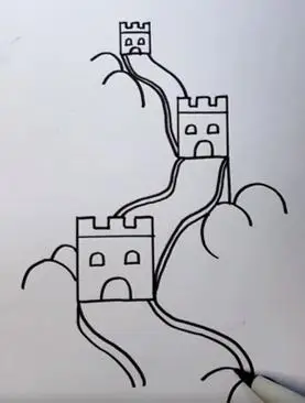 寥寥几笔,万里长城就画好了.可真简单呀!