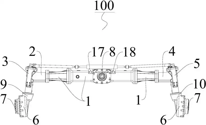 cn108248290a_一种用于中小马力拖拉机整机加高加宽的前桥在审