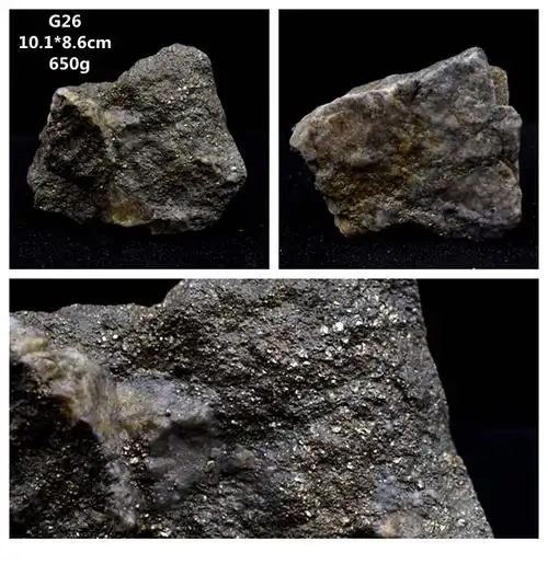 【精选好货】原石摆件收藏品 金矿石原石金银铜共生矿物标本硫铁矿