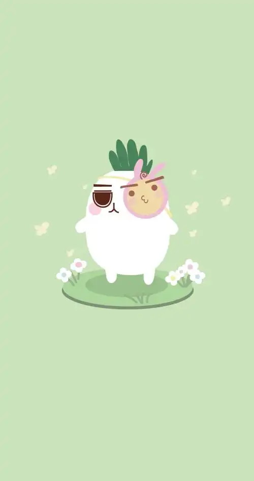 iphone可爱壁纸锁屏 白色萝卜