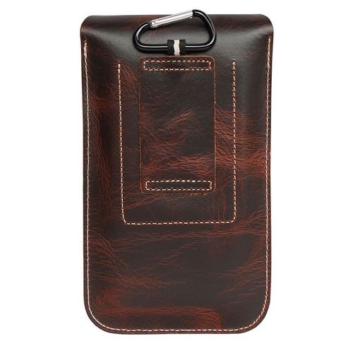 商务真皮手机套6寸男士运动双层挂腰包竖款插卡放证件双手机包新