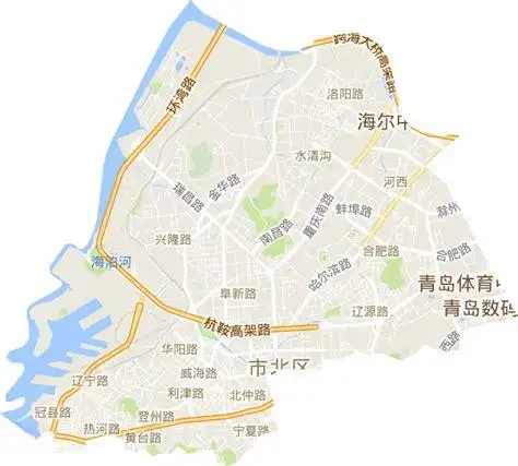 青岛市高清电子地图,青岛市高清谷歌电子地图