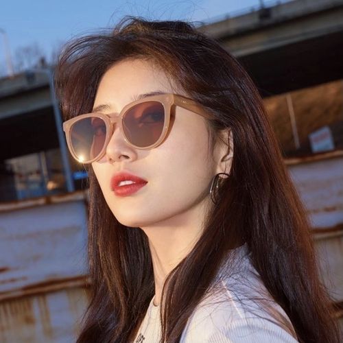 秀智同款茶色墨镜女韩版ins复古显脸偏光太阳太阳眼镜