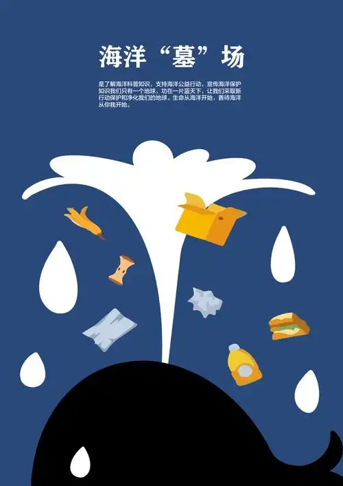 海洋"墓"场 平面类 平面类——烟台市公益广告作品评选