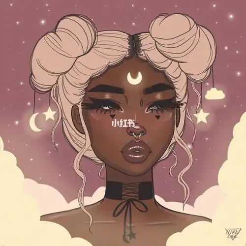 每日分享欧美长睫毛配色很暖设计插画手绘画风素材参考