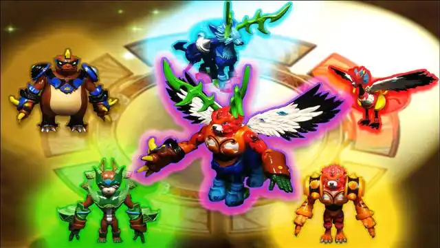 《猪猪侠》五灵王合体! 铁拳虎,神木猿,冰封鹿,火焰鹤,石甲熊 五合一