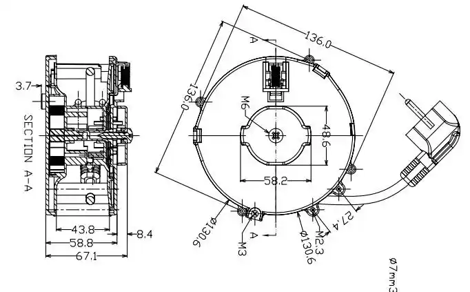 自动收卷器 卷线器 电线回卷盘 三芯卷线盘 盘线器 0824-3c图片_5