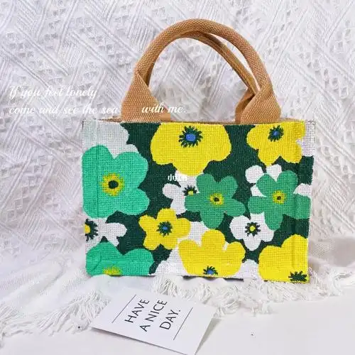 手绘麻布袋无印良品muji