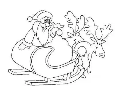 雪橇鹿拉车简笔画