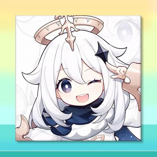 油画diy手工填色魈万叶钟离申鹤草神游戏人物可爱装饰画 a-t09 派蒙