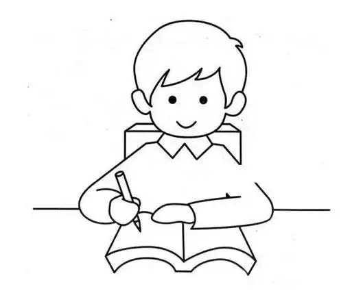 学生不认真上课的情景简笔画