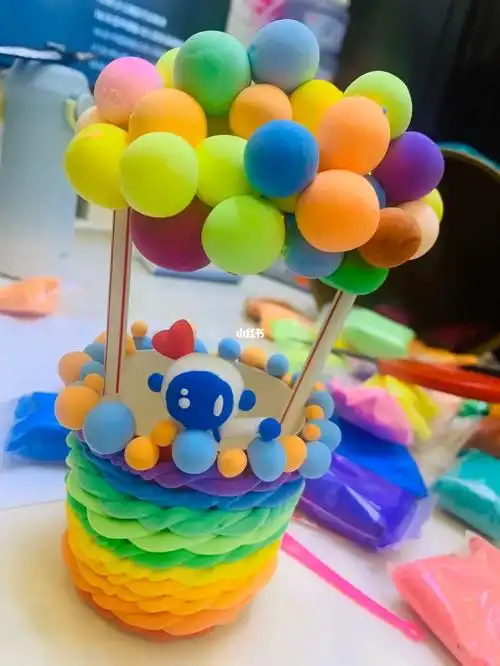 超轻粘土手工热气球