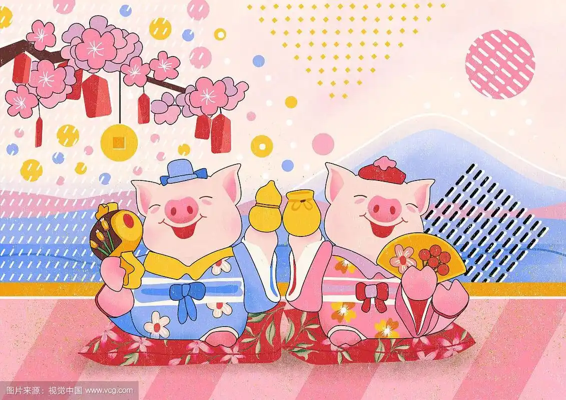 招财猪-桃花运来