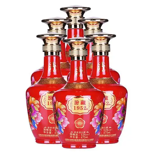 汾酒杏花村 汾藏1952 珍品 白酒53度 整箱礼盒装475ml*6瓶 清香型