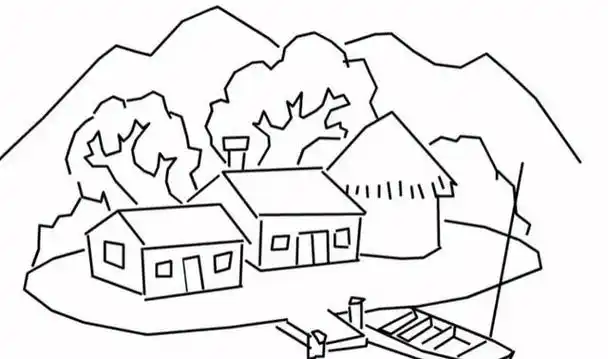 田园风光图片简笔画 田园风光图片简笔画儿童