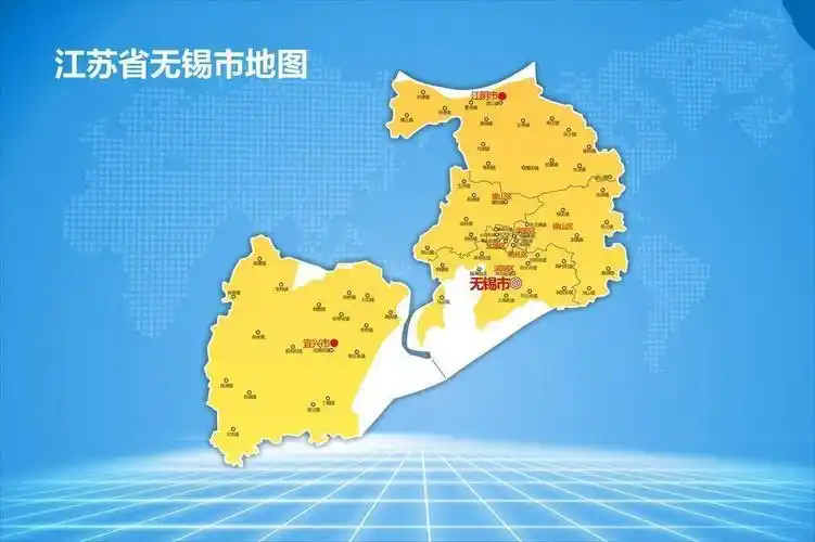 先来看无锡市的地图,无锡的地图分为了两块.