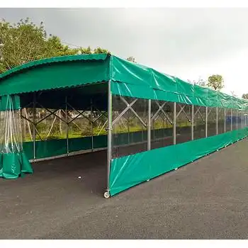 移动雨棚大型折叠帐篷简易轿车车棚推拉活动棚