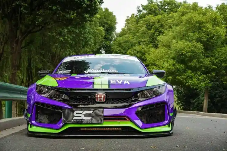 本田思域改色贴膜sc改色膜涂装初号机蝎子莱莱_搜狐汽车_搜狐网