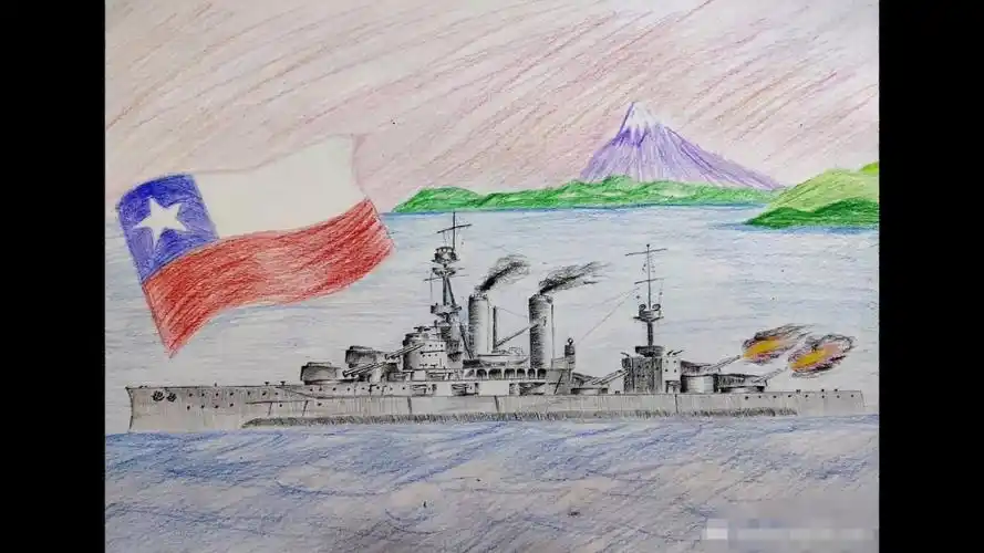 军舰画舰船手绘