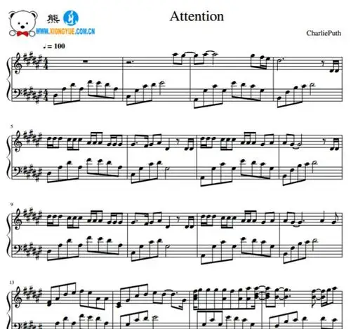 查理·普斯 attention钢琴谱