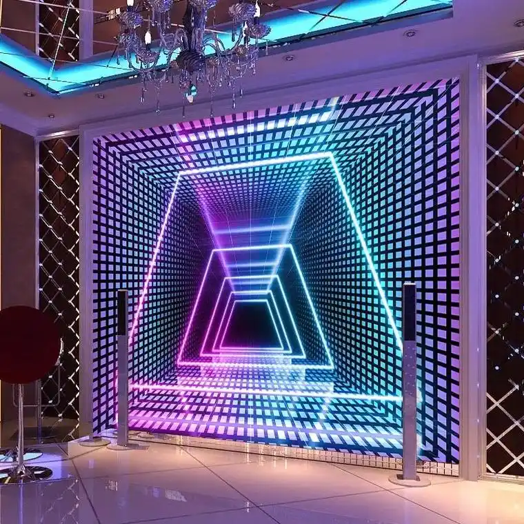 ktv包厢壁画背景墙纸3d立体装饰墙画网吧科技感壁纸酒吧墙布