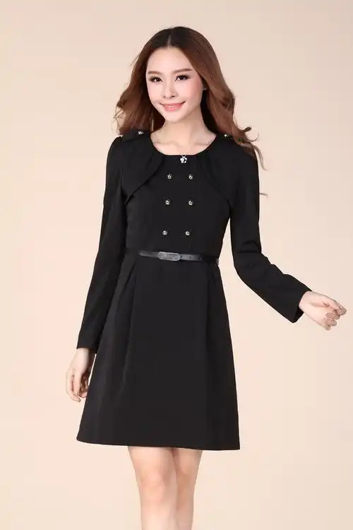 2013秋装新款连衣裙 高档腰带连衣裙圆领裙子女 长袖连衣裙女