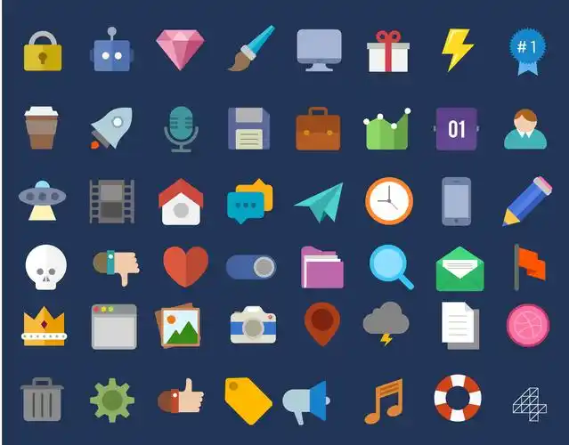 扁平图标设计一组ai源文件下载