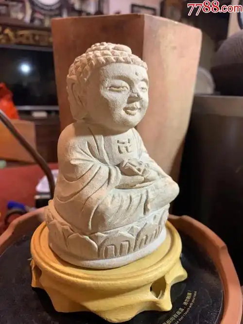 文革时期石雕小弥勒佛像摆件_石狮/石雕塑_第2张_7788小人书