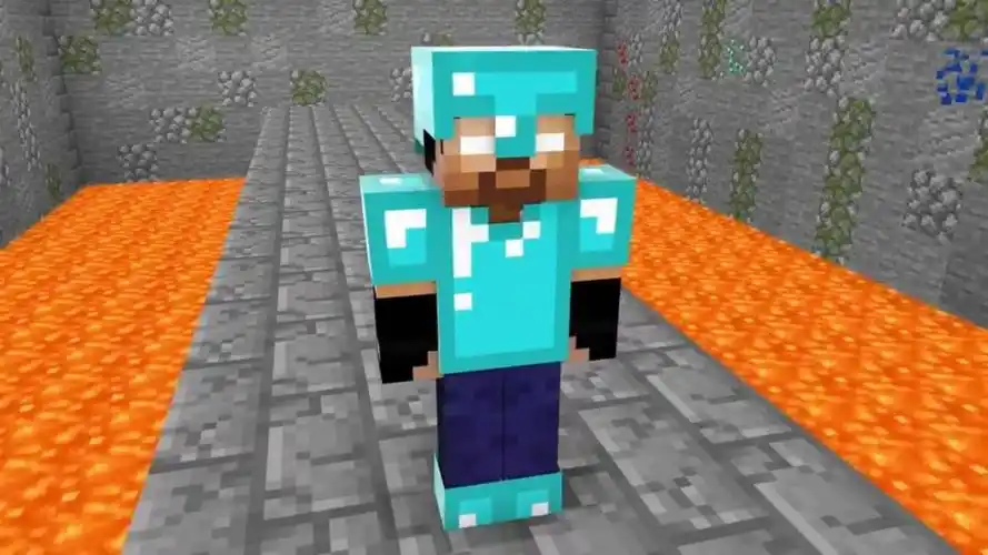 mc动画:钻石铠甲him保护小史蒂夫大战恶魂