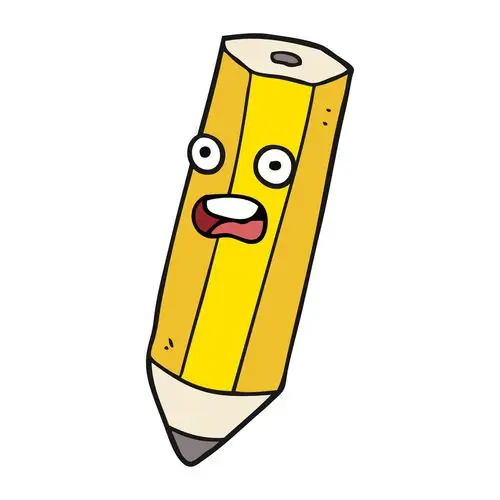 高兴,卡通,铅笔