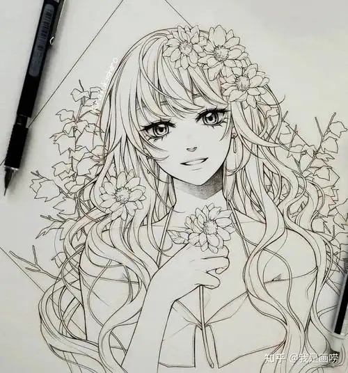 有没有什么适合新手临摹的简单线稿最好是动漫的