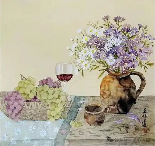 高清没骨画,画风清雅秀逸,恬静婉约,雅俗共赏