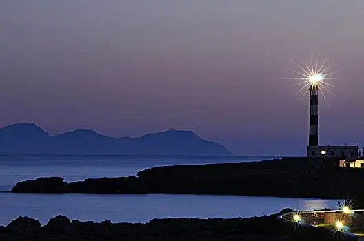 灯塔,蓝色,夜晚