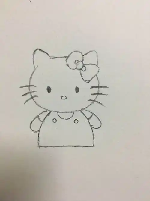 简笔画——hellokitty的画法凯蒂猫头简笔画凯蒂猫(hellokitty)简笔画