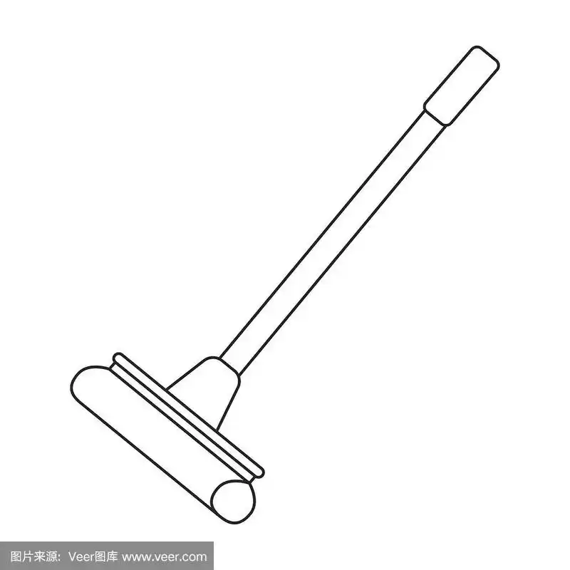 拖把轮廓图标.网页和移动设计的插图.