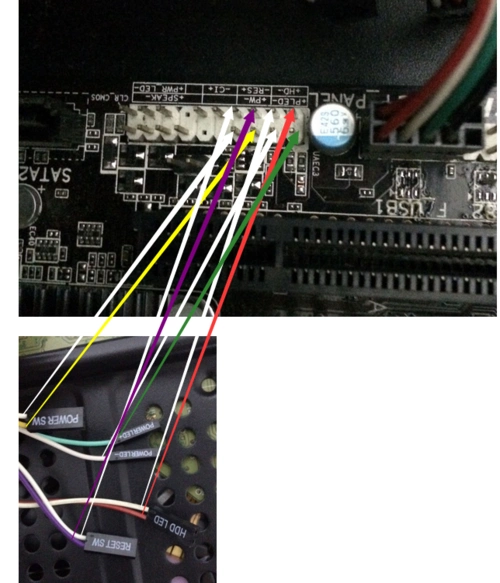电脑开关线怎么接,急